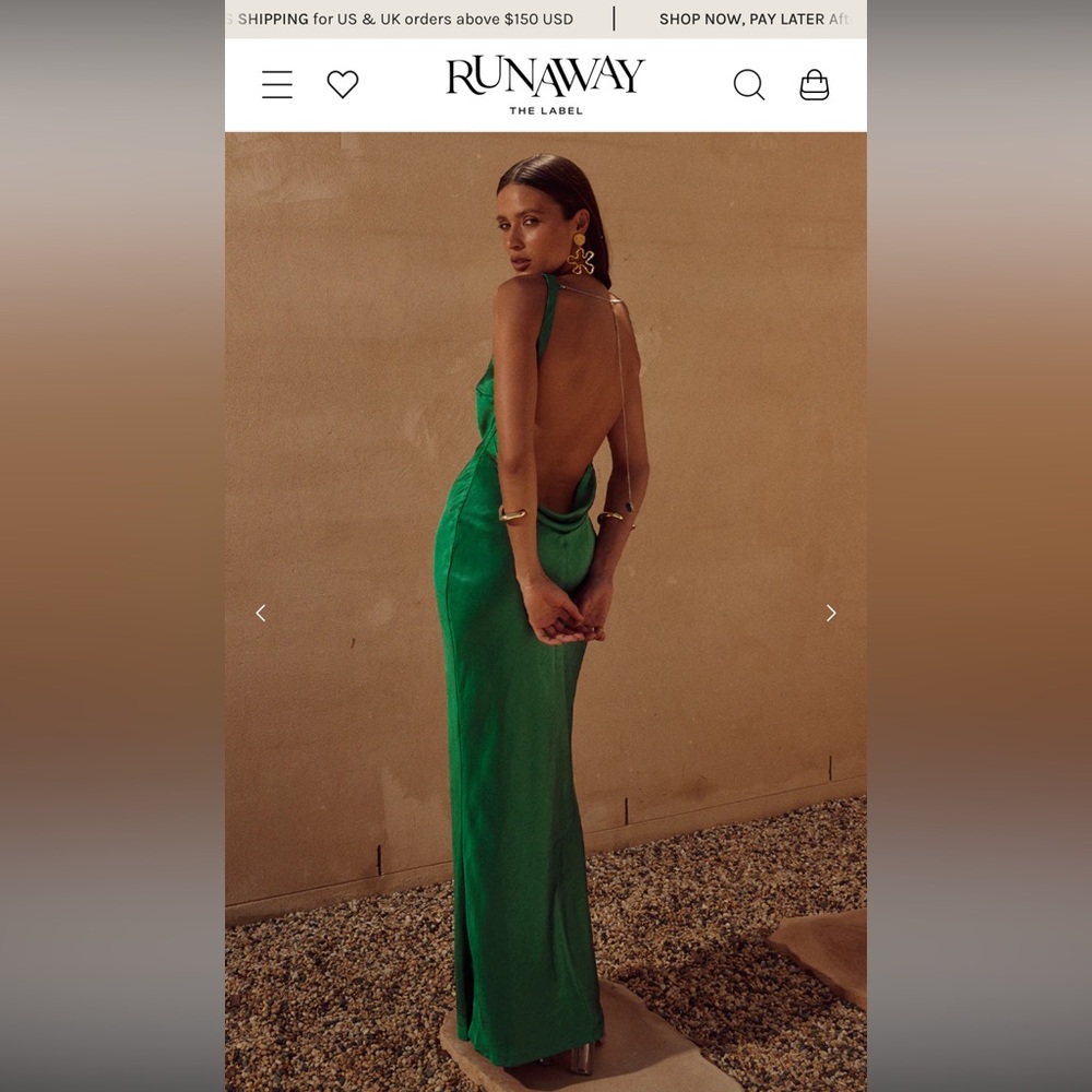 Runaway the Label Green Maxi/Gown